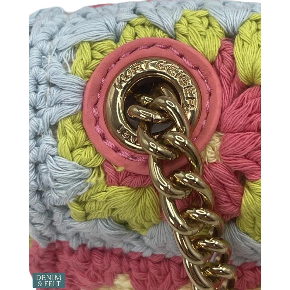 NEW Kurt Geiger London Medium Kensington Crochet Floral Chain Shoulder Bag - Picture 8 of 16